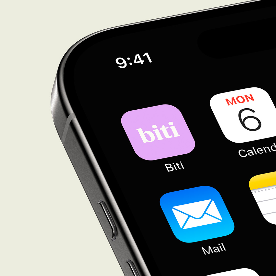Mockup de la app Biti en un teléfono